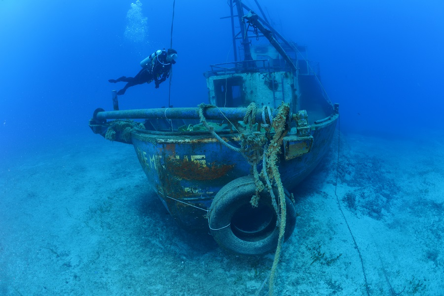 L'épave du Nemesis, coulée volontairement en 2013 à Chypre. © Nicolas Barraqué